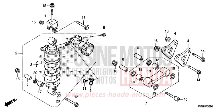 COUSSIN ARRIERE von VFR1200X "Crosstourer" DCT CANDY PROMINENCE RED (R342B) von 2017